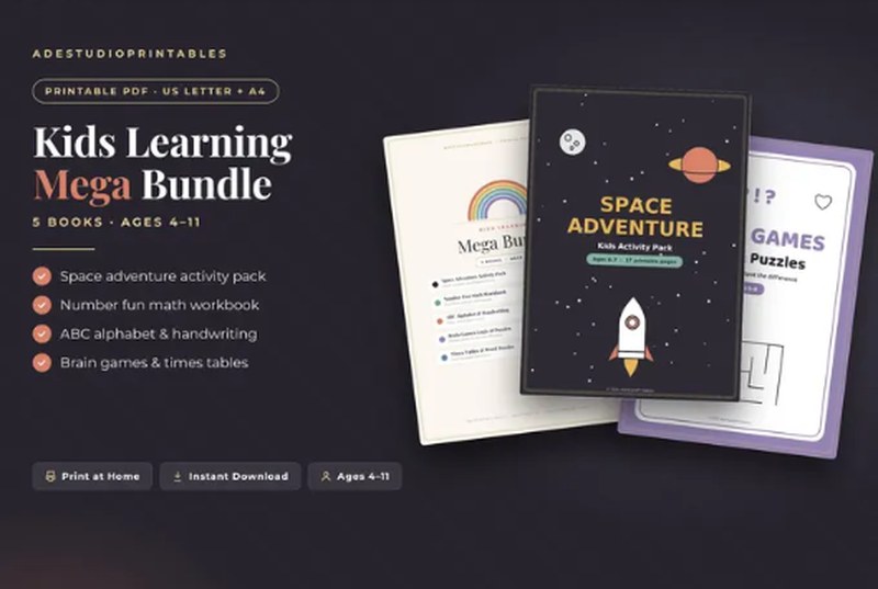 Kids learning mega bundle, ages 4 to 11 cover