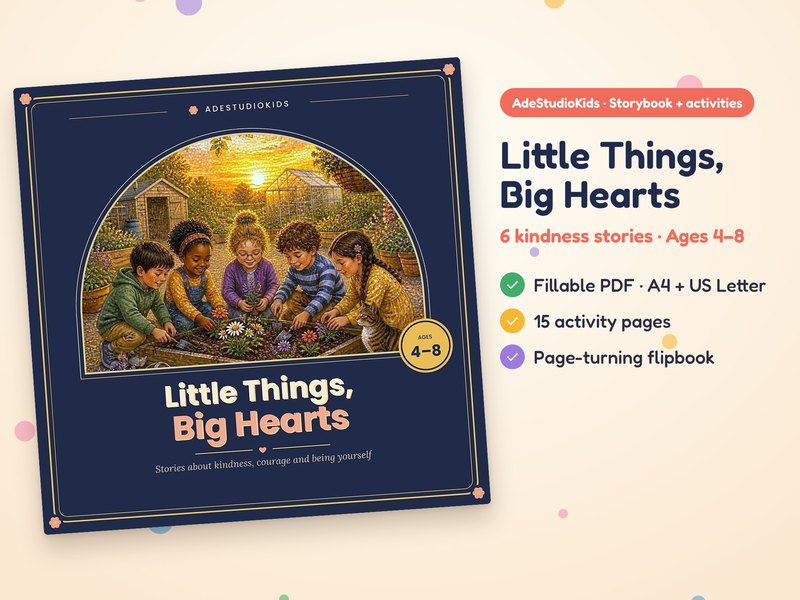 Little Things, Big Hearts, kindness storybook for ages 4 to 8